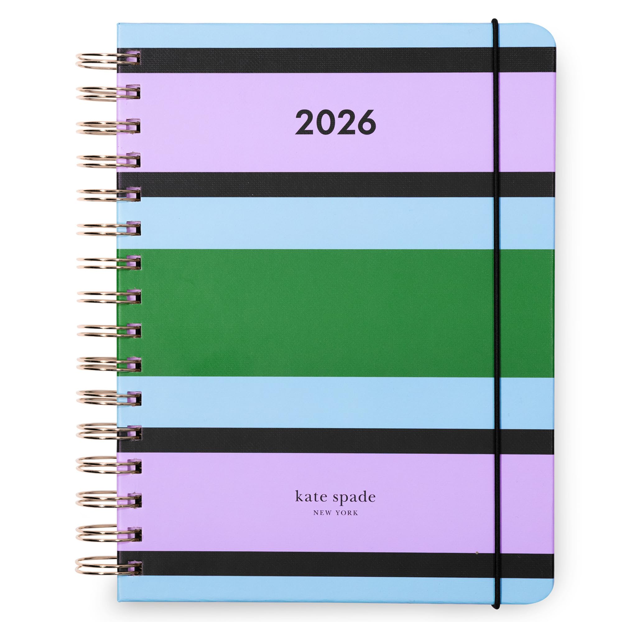 kate spade new york Agenda giornaliera 2026, grande, da gennaio a dicembre 2026, copertina rigida, settimanale e mensile, a spirale, con adesivi (strisce del centro)