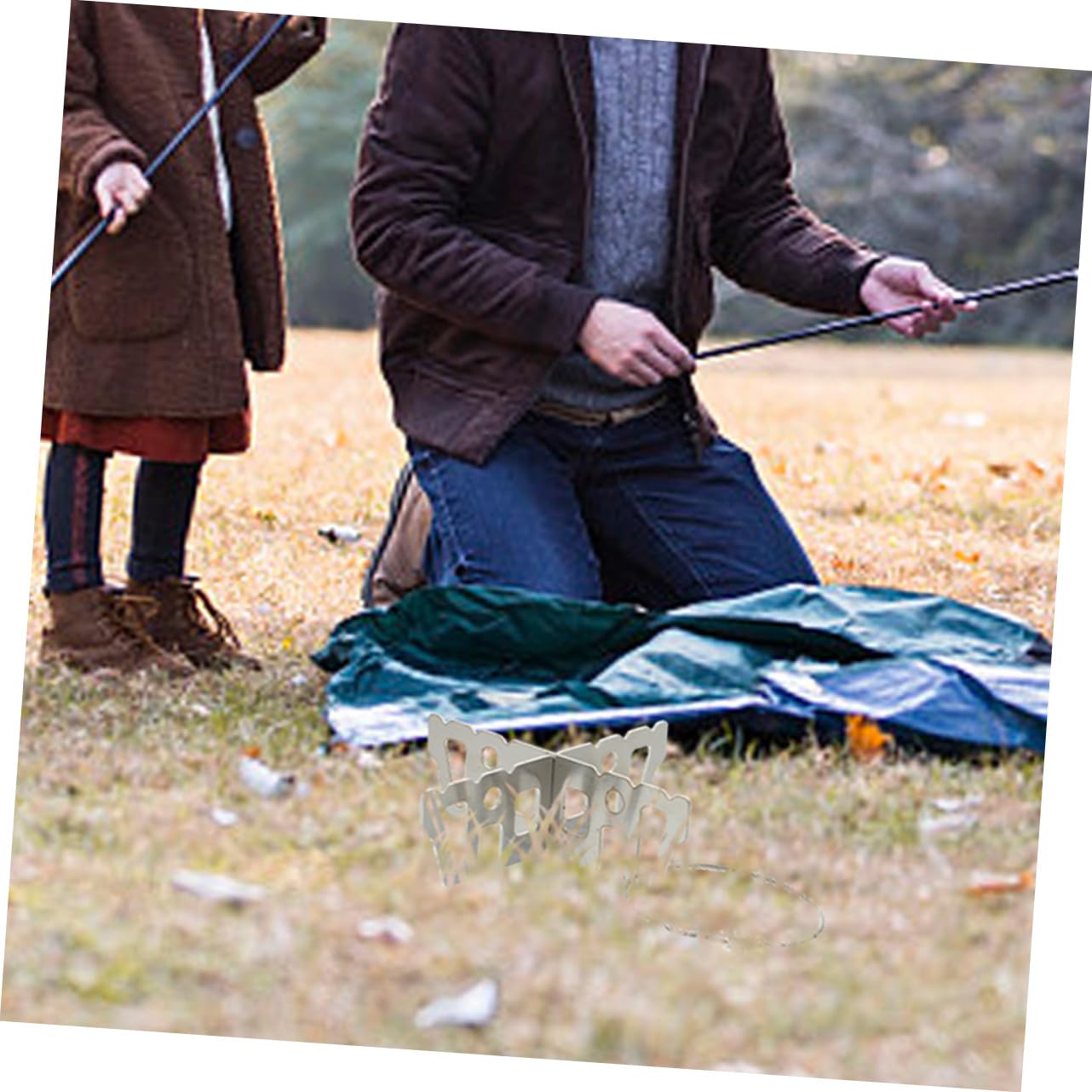 BESPORTBLE 4sets Edelstahl Camping Herd Stand Unterstützung Halterung Für Alkohol Solide Reise Getriebe 2 Stücke * 4