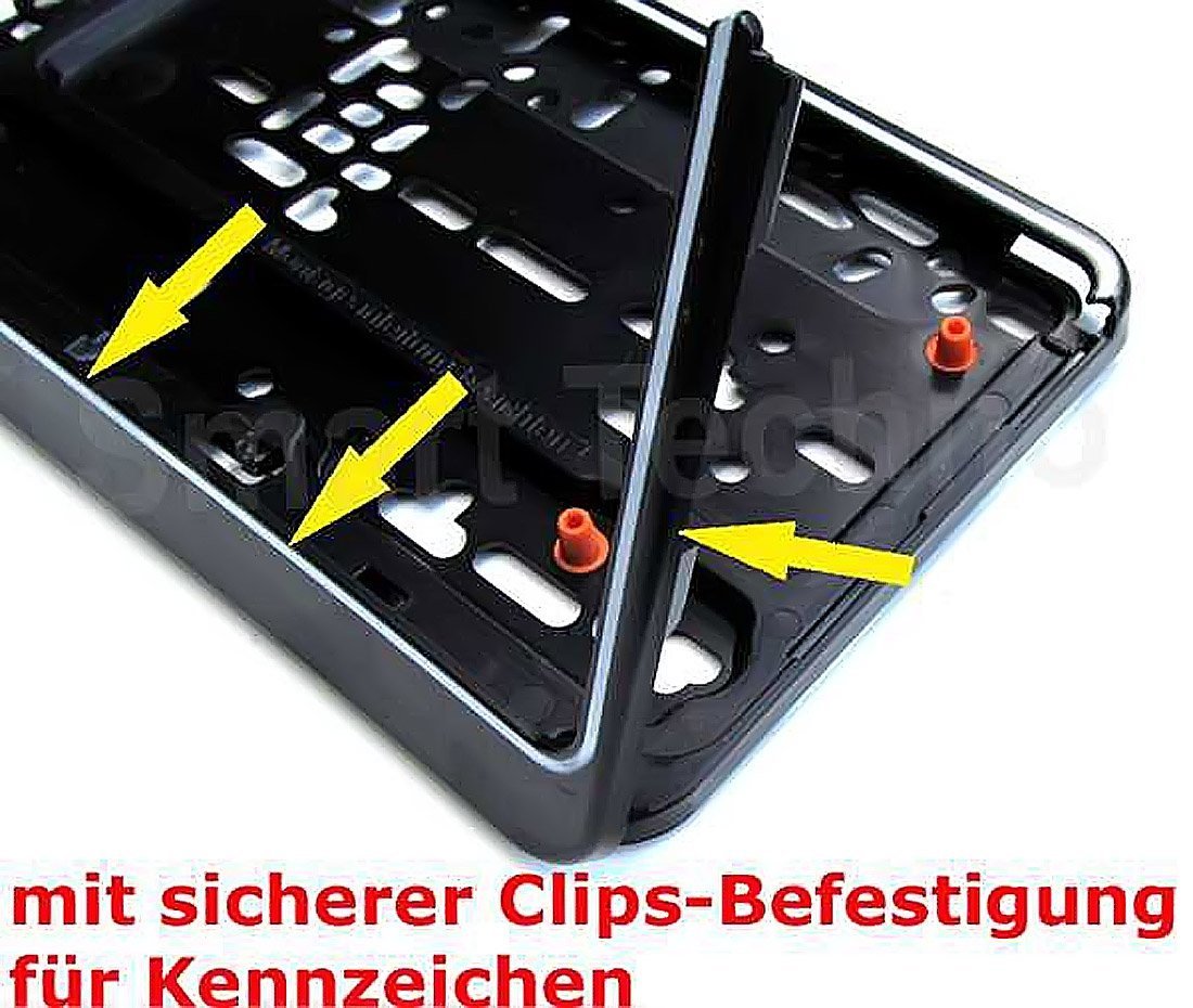 M&G Techno Kennzeichenschildhalter Nummernschildhalter Schwarz mit Gummi,  anti-Vibration : Amazon.de: Auto & Motorrad