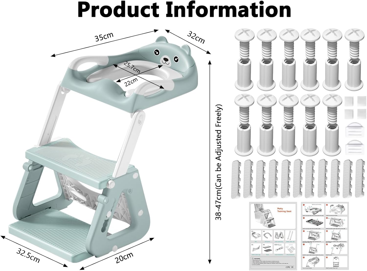 JEDWKFA Kindertoiletbril met trap