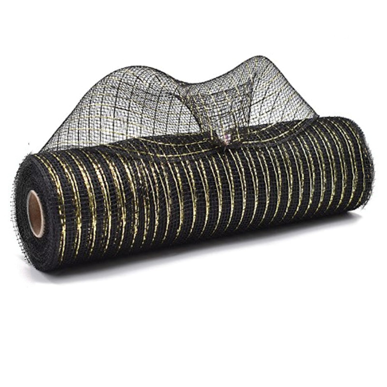 Tsophreniq 10Inchx10Yards for Christmas Wreath and Party Decorating Metallic Foil Poly Net Ribbons Set for Packaging Holiday Craft Ribbon