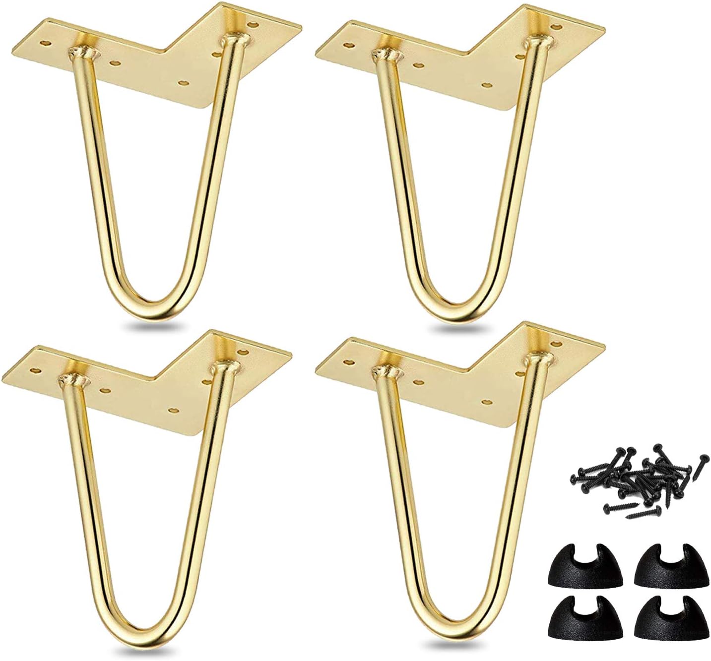 La Vane 8 inch Hairpin Table Legs (4-Pack), 20cm Mid-Century Modern Metal Furniture Legs for Coffee Table, Desk, Cabinet, TV Stand, Bench - with Screws & Floor Protectors