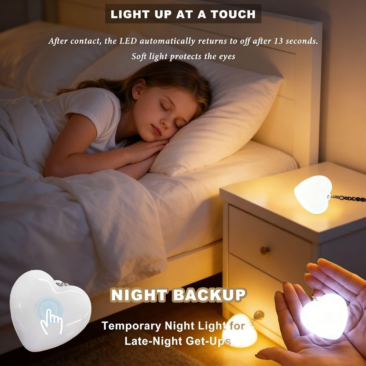 2PCS Purse Light Handbag Light, Purse Glow Heart Light, Automatic Sensor Purse Lamp, Portable Heart Shape Handbag Night l Ight or Women, Girls, Friends, Valentine Gifts - Image 5