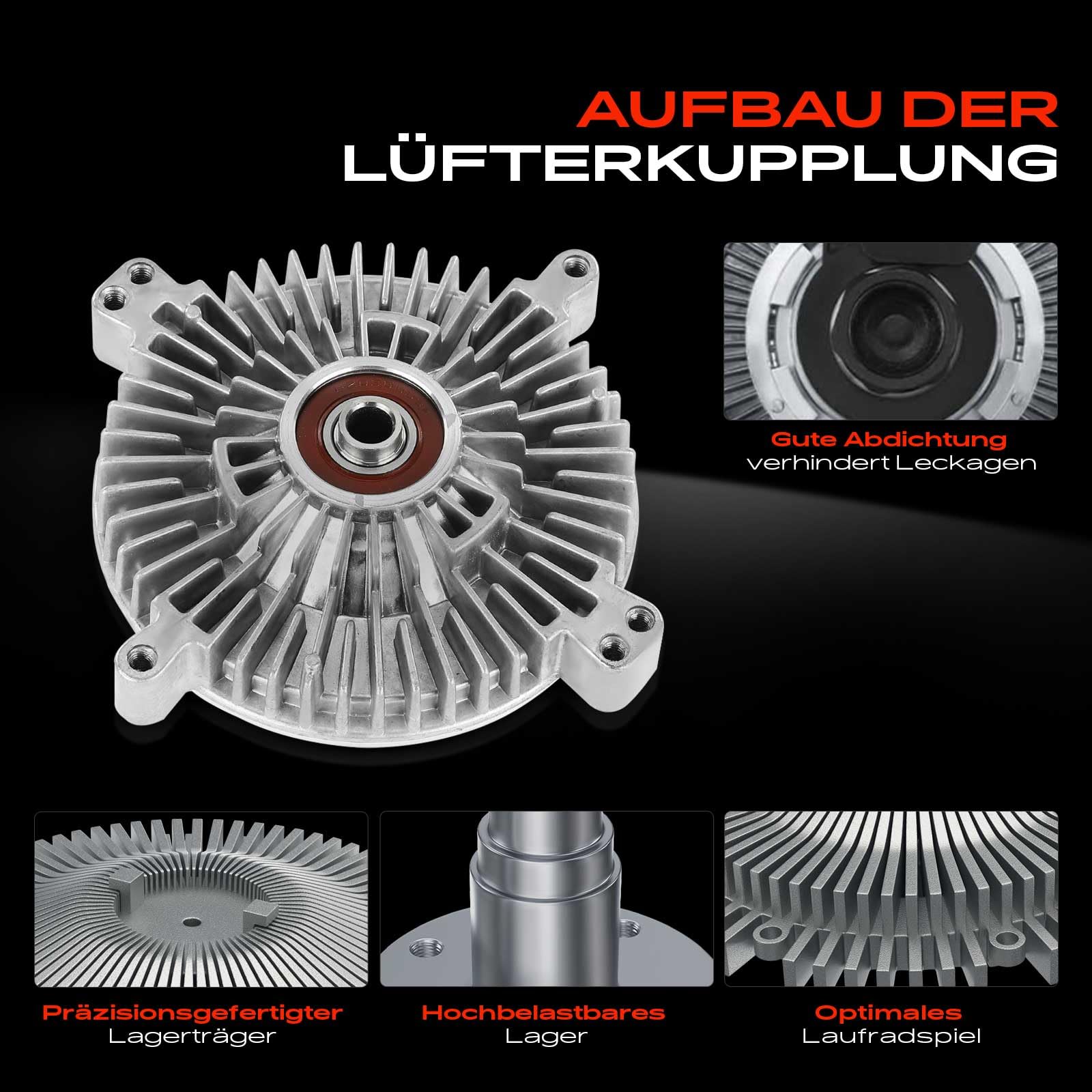 Frankberg Lüfterkupplung Kühlerlüfter Kompatibel mit 124 Stufenheck W124 400E 4.2 500E 4.2L 5.0L 1991-1993 E-Klasse W124 E420 E500 4.2L 5.0L 1993-1995 S-Klasse W140