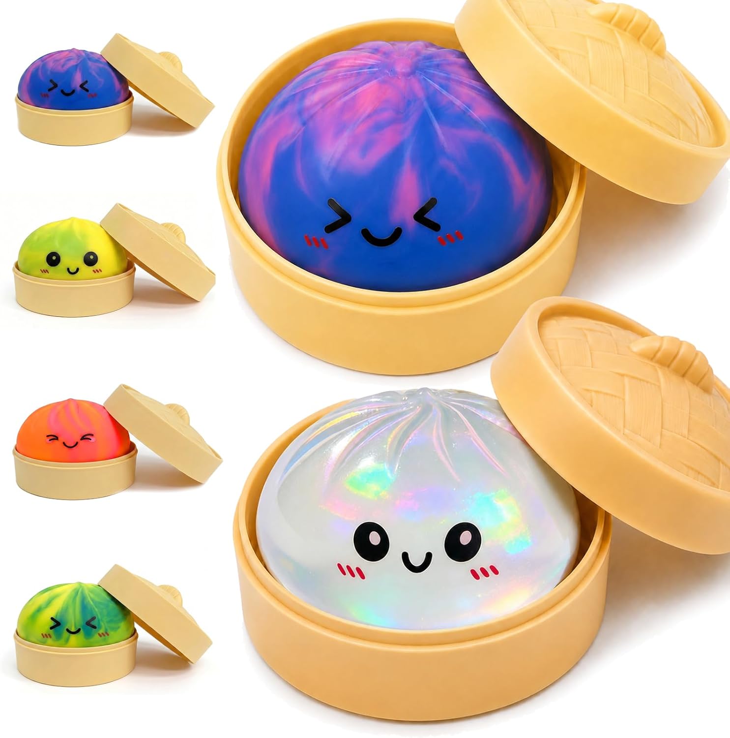 Amazon.com: Dumpling Squishies Stress Balls,Colorful Squeeze Dough Ball ...