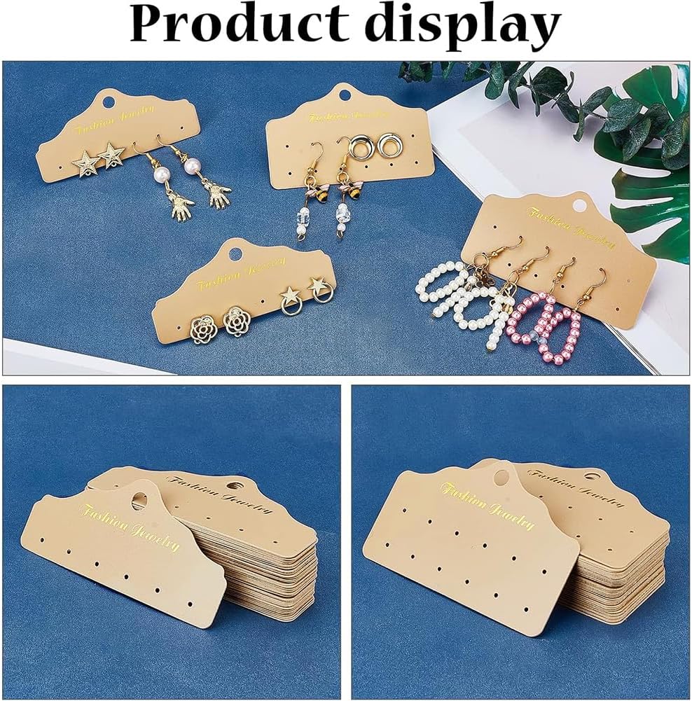 PH PandaHall 300 Pairs Earring Card Holders, Earring Display Cards 100pcs Earrings Studs Card Jewelry Display Cards Paper Tags for DIY Jewelry Packing Displaying Small Business