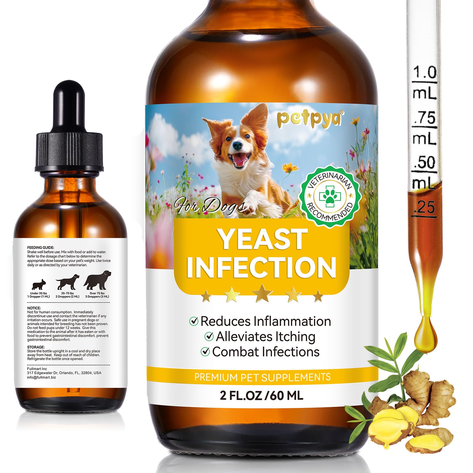 Hefe Infektion Bei Hunden, Lindert Juckende Hundehaut, Anti-Allergie, SäUre Basen Gleichgewicht Wiederherstellen, NatüRliche Inhaltsstoffe, Verbessert Die ImmunitäT 60ml