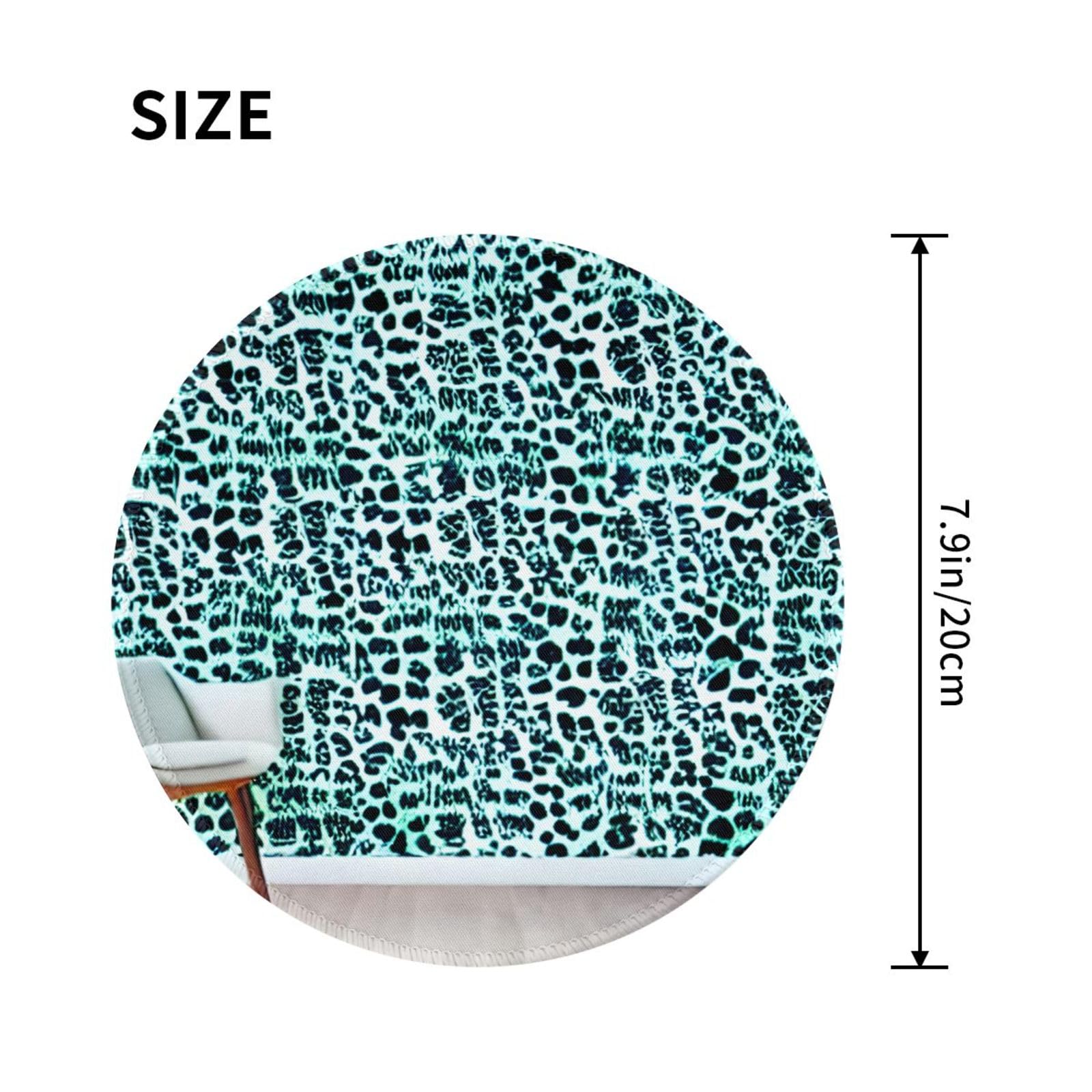 Tappetino Per Mouse Leopardato, 200x200x3 Mm, Base In Gomma Antiscivolo E Bordi Cuciti