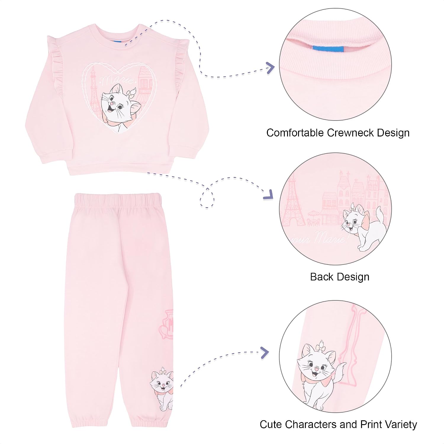 Magic Threadz Disney Clothes Baby Girls Pant Set – Lilo & Stitch, Princess, Marie, Toy Story, Ariel, Minnie & Pooh (12M–24M)