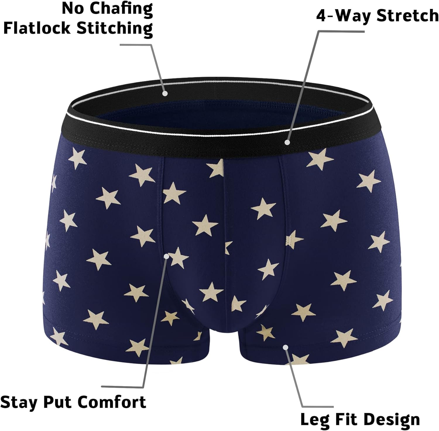 ADOLPH Men's Bamboo Viscose Multi Pack Boxer Briefs with Support Pouch, Comfortable & Breathable Sport Underwear