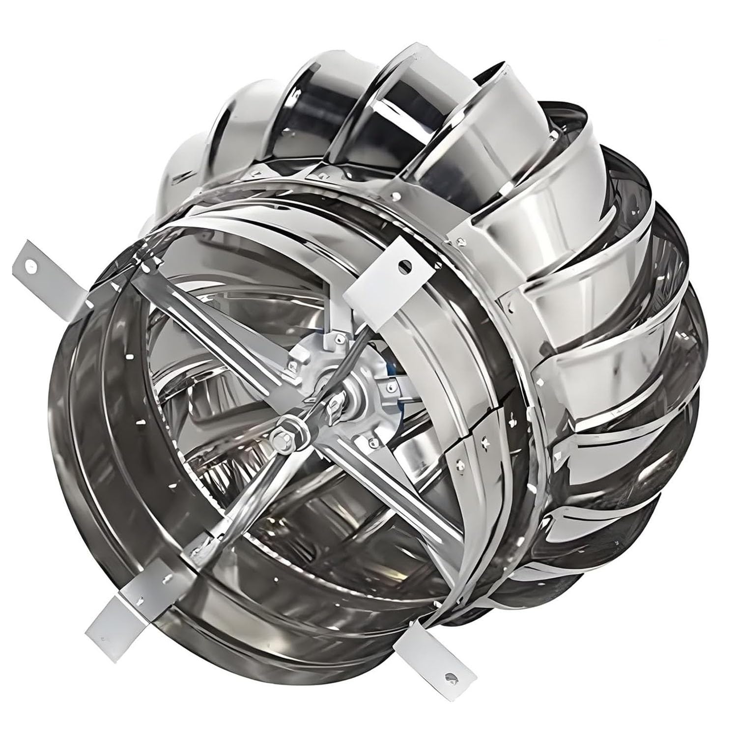 Comignolo Girevole in Acciaio Inossidabile, Cappello Eolico per Canne Fumarie e Camini, 75 110 160 200 300 400 500 mm Tappo Antipioggia per Tetto per Tubo di Scarico Fumi(150mm/5.9in)