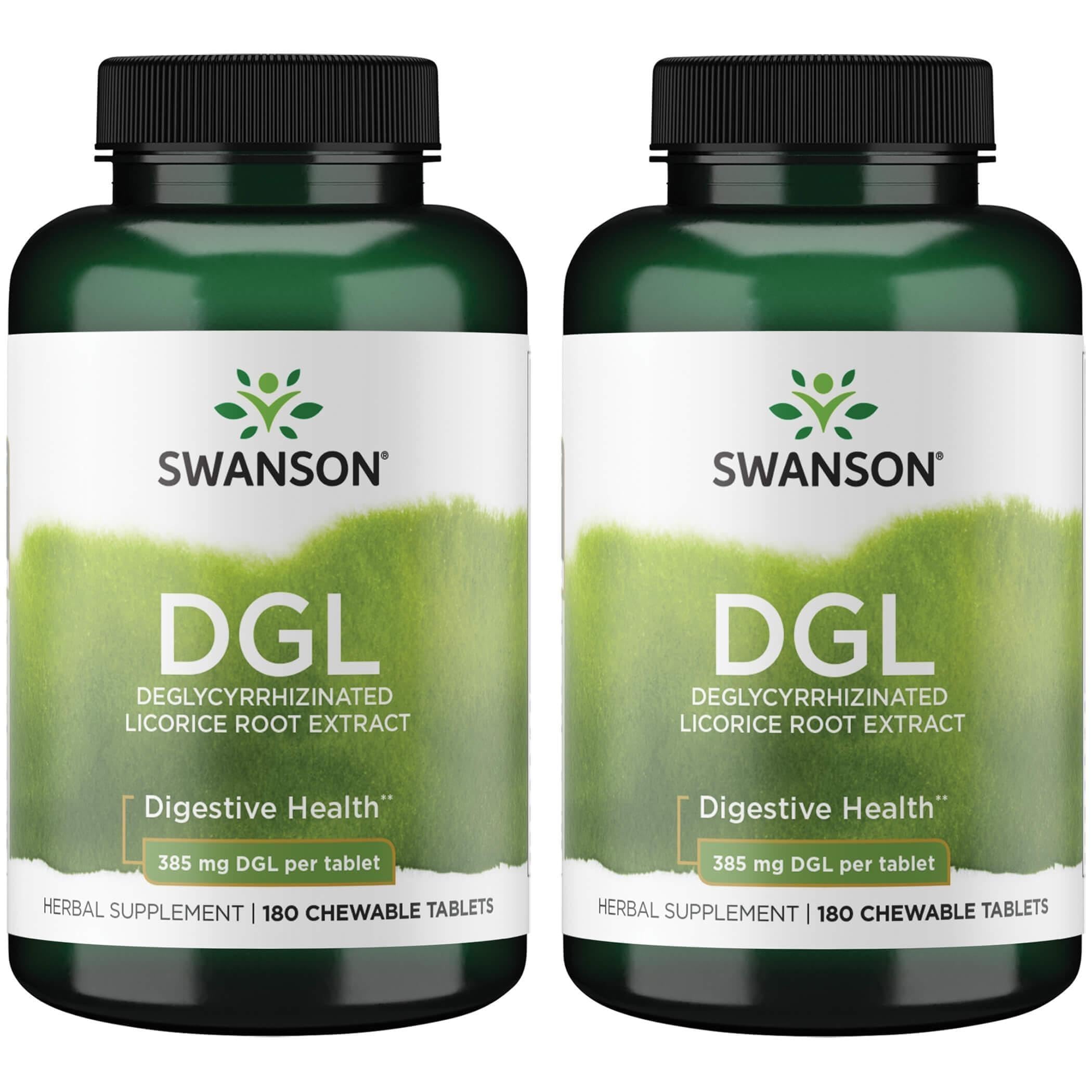 Swanson DGL (Licorice) 385 Milligrams, 180 Chewables, 2 Pack 180 Count (Pack of 2)