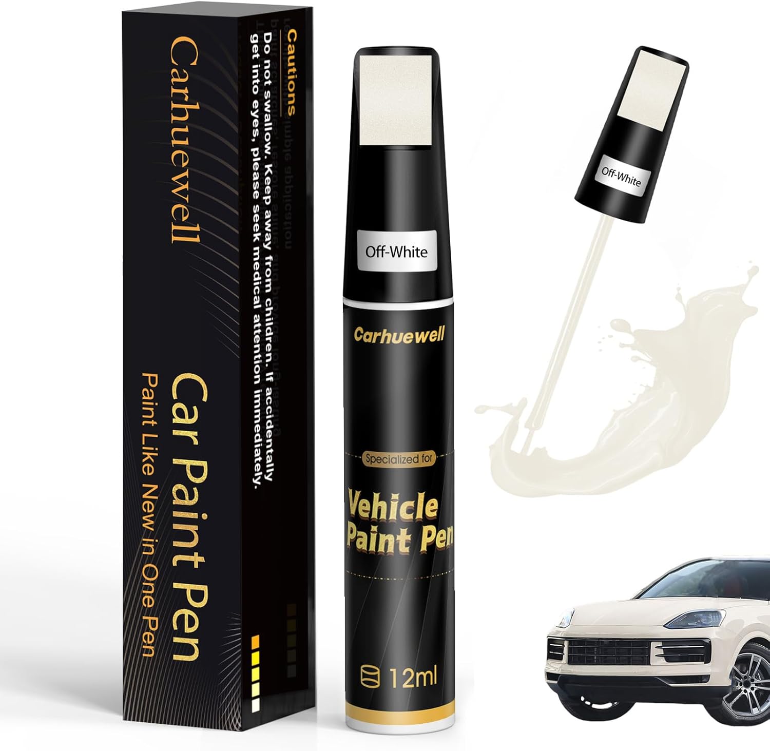 White Touch Up Paint for Cars, Car Paint Touch Up Pen, Car Scratch Repair Pen Auto Scratches Remover Easy to Use and Quick Fix(Off White) White Touch Up Paint for Cars, Car Paint Touch Up Pen, Car Scratch Repair Pen Auto Scratches Remover Easy to Use and Quick Fix(Off White)