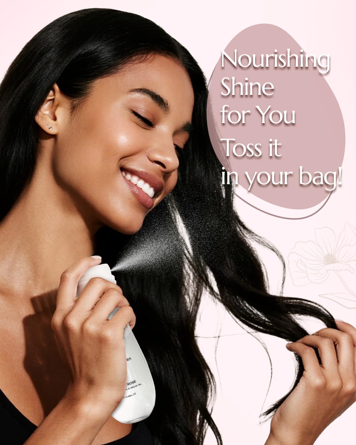 BONNET QUEEN Hair Perfume for Women, Long-Lasting Hair Fragrance Mist for Dry & Damaged Hair, Nourishing Leave-In Spray to Add Shine & Reduce Frizz, Honey & Rose Scent, 2.98 fl oz - Image 4