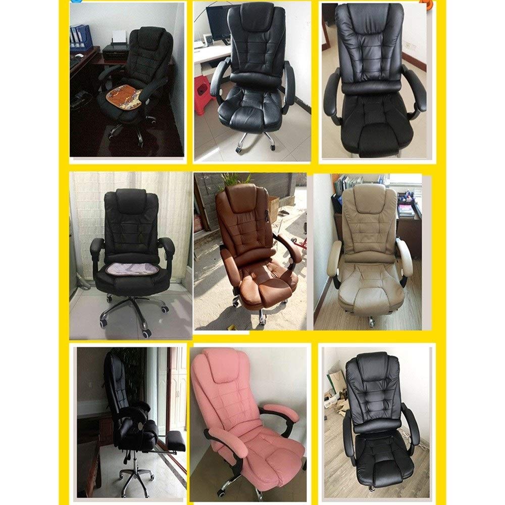 Silla de oficina ejecutiva ergonómica giratoria con piel sintética resistente, reposabrazos acolchados, soporte de cintura reclinable, hasta 330 libras