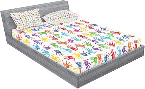 Miniatura 8 de Ambesonne Juego de sábanas bajeras y fundas de almohada, dibujos de aviones antiguos, vuelos clásicos con fechas, estilo vintage, diseño nostálgico,