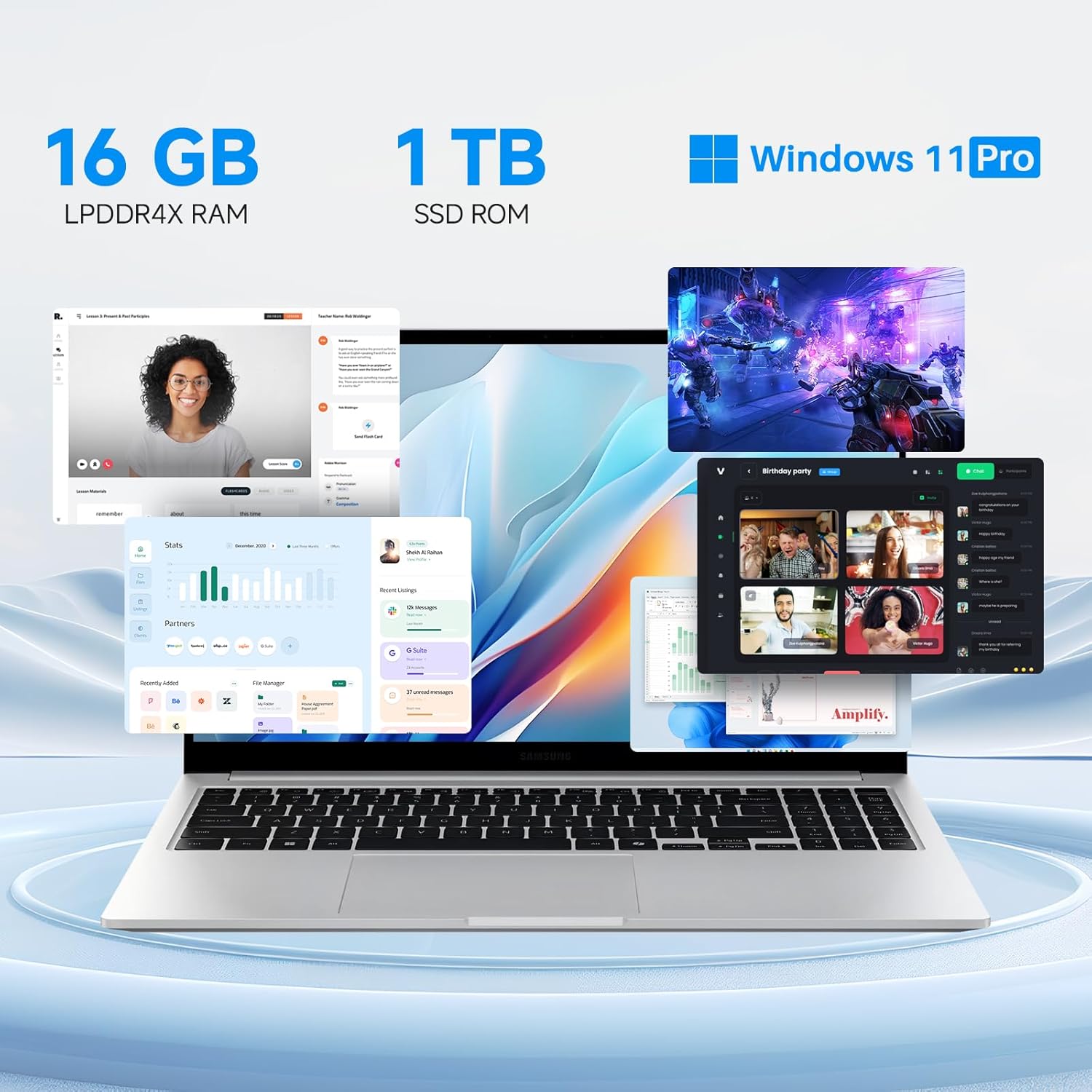 Samsung Galaxy Book4 Business Laptop, 15.6" FHD Display, Intel 10-core 7-150U (Beats i7-1335U), 16 GB RAM, 1 TB SSD, Copilot AI, Fingerprint Reader, Backlit KB, Up to 15 H Battery, Windows 11 Pro