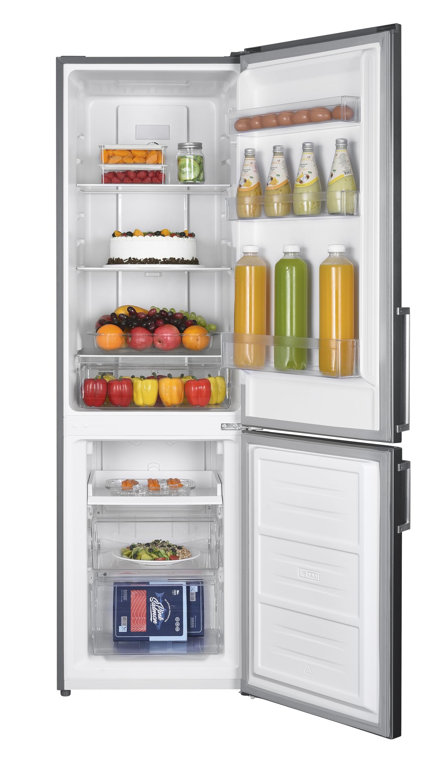 Frigorifero Combinato PKM BKG55HNFCIX, 253 L Totali, NoFrost, Classe C, Congelatore 71 L, Inox