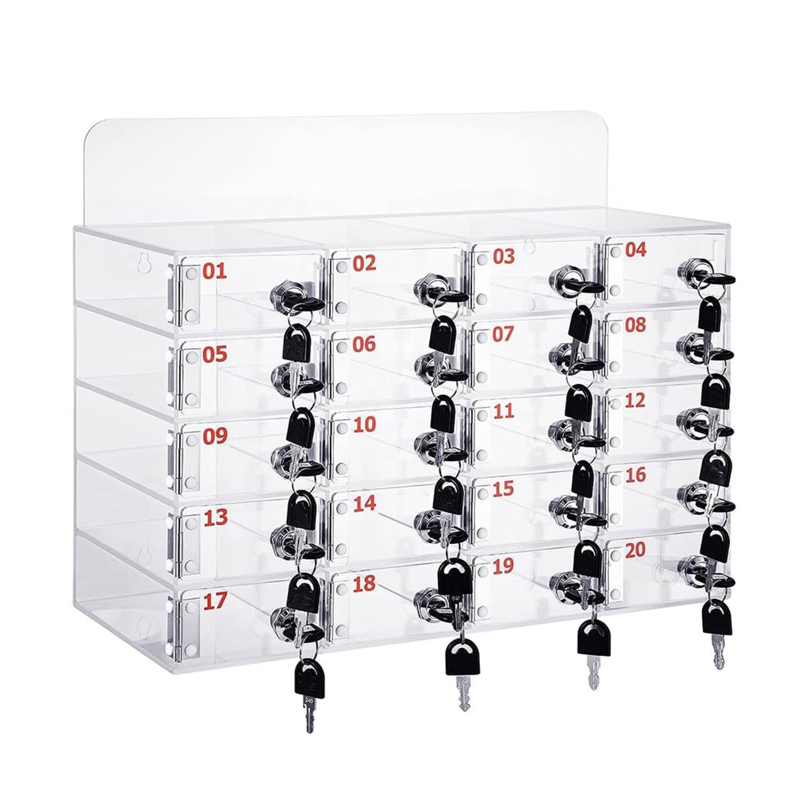 Almacenamiento Para Teléfono Móvil, Con 12/15/20/25/30/40 Ranuras, Casillero Transparente Para Teléfono Móvil Con Cerradura, Gabinete De Almacenamiento Para Teléfono Móvil De Escritorio(20 Sl