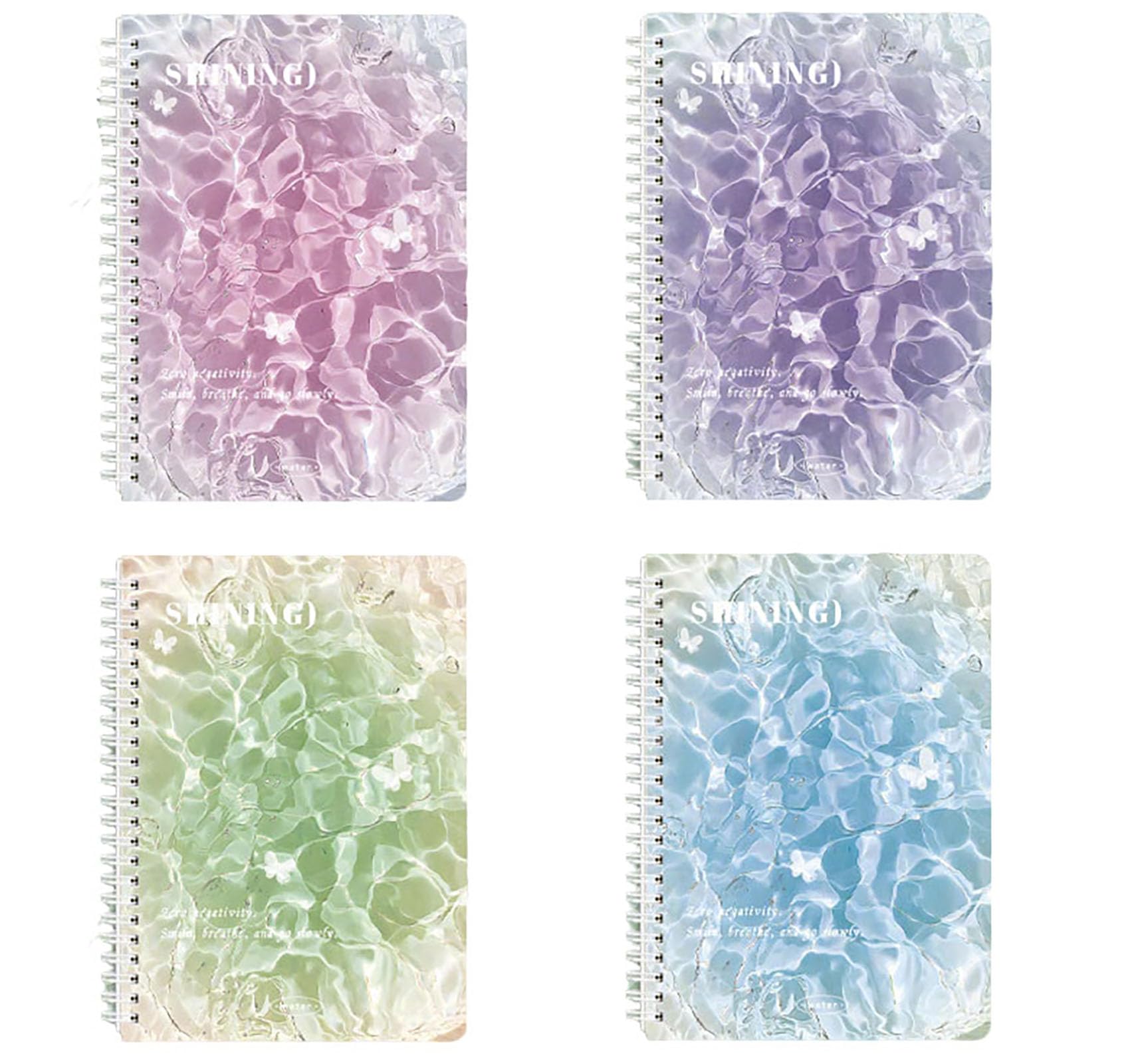 Yansanido Spiral Notebook Set of 4 Lined Journals 60 Sheets (120 Pages) for Writing Work School Supplies (04-4pcs)