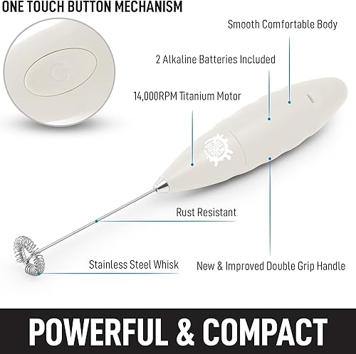 Miniatura 2 de Milk Boss Espumador de leche para café batidor de matcha Comfort Grip - Mezclador eléctrico de Matcha y mezclador eléctrico de mano - Espumador de