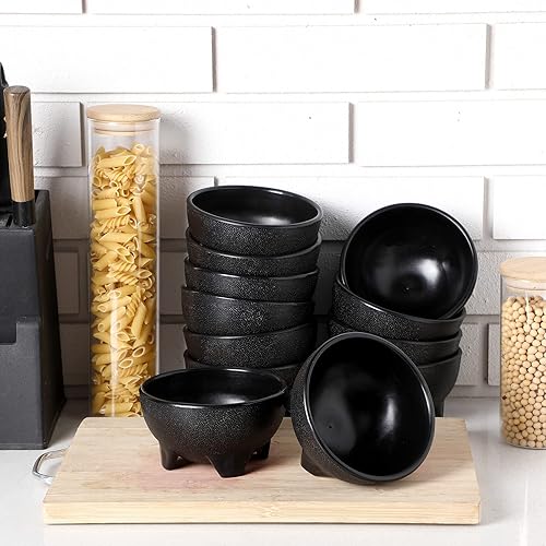 Miniatura 3 de Zubebe 24 cuencos de salsa para fiesta, 13.5 onzas, cuencos mexicanos de plástico de 4.9 pulgadas de diámetro con chips de guacamole y salsa, cuenco