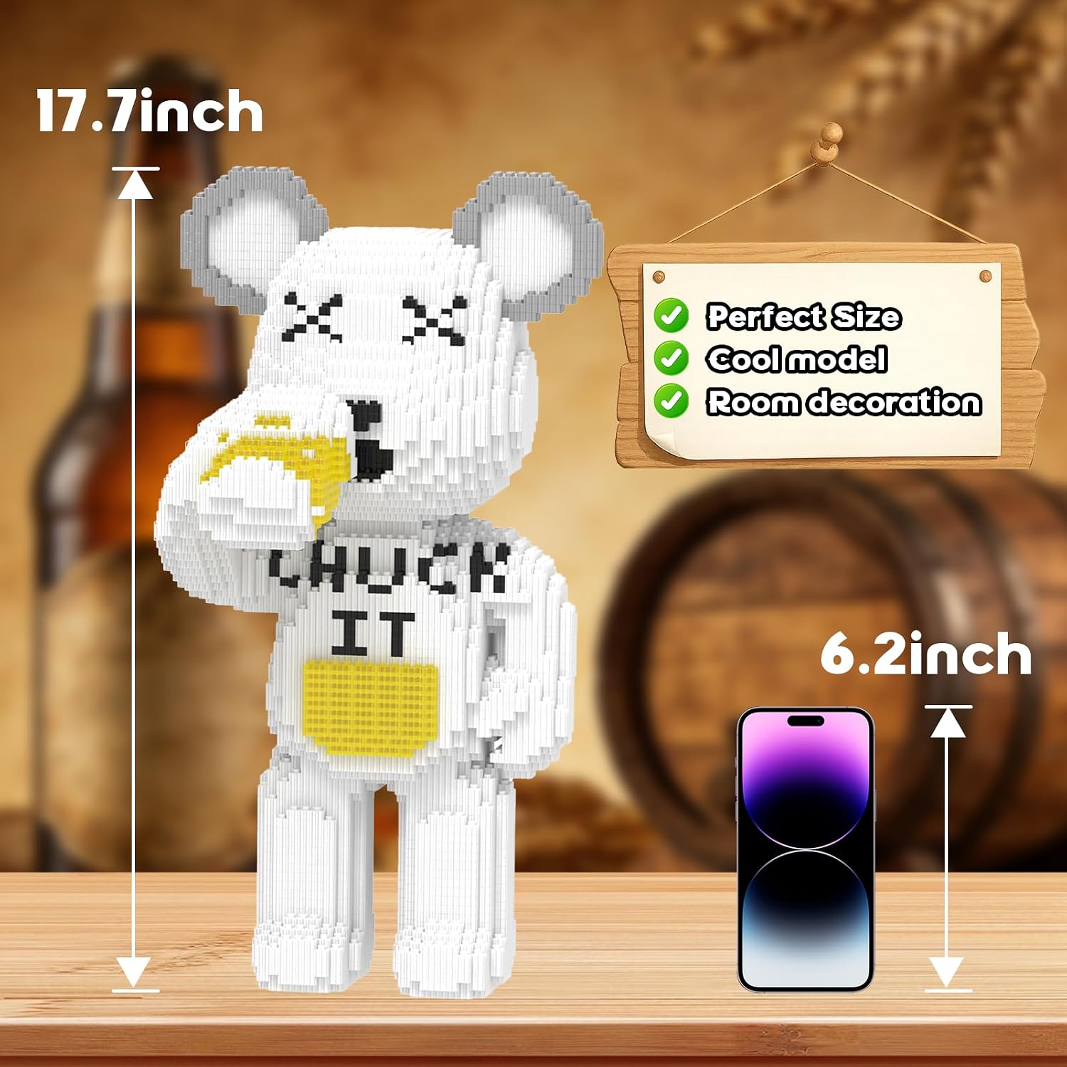 Beer Bear Building Blocks (8235 PCS), 3D Micro Animal DIY Bear Building Blocks for Adults & Teenager, Creative Toys Ideal Gift for Family & Friends