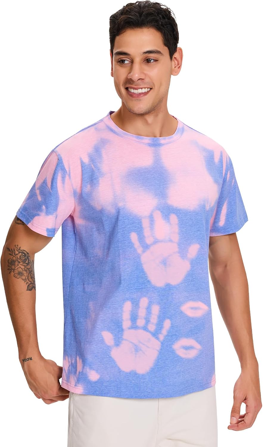 Unisex Adult Color Changing Short Sleeve T-Shirts Men and Women Heat Reactive Novelty Top Tees