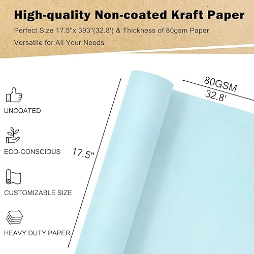 Vista 149 de RUSPEPA Rollo grande de papel de estraza de 30 x 393 pulgadas (32.8 pies), papel de regalo morado reciclable para envolver regalos de cumpleaños