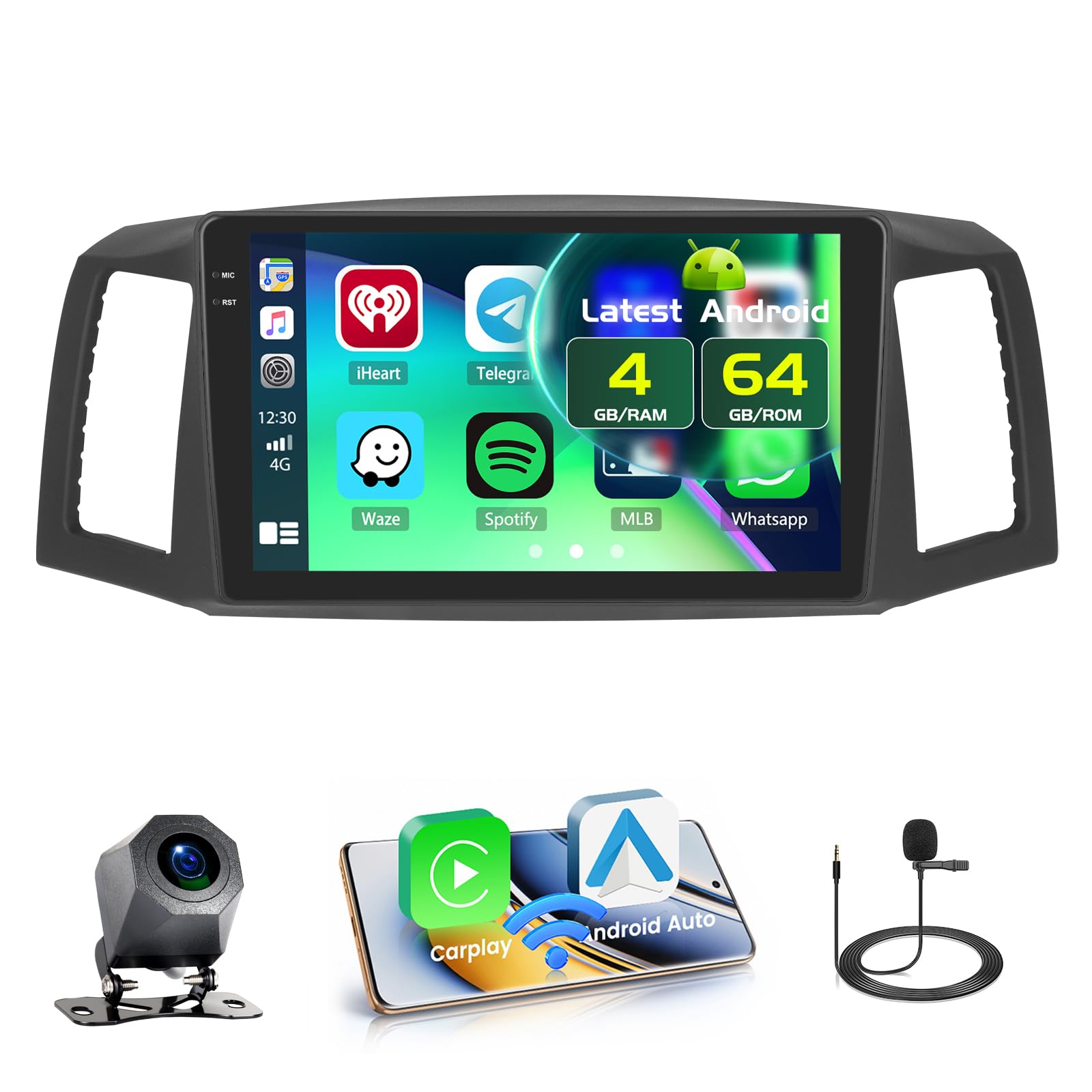 Amazon.com: Fuluku 4+64GB Android 15 Car Stereo for Jeep Grand