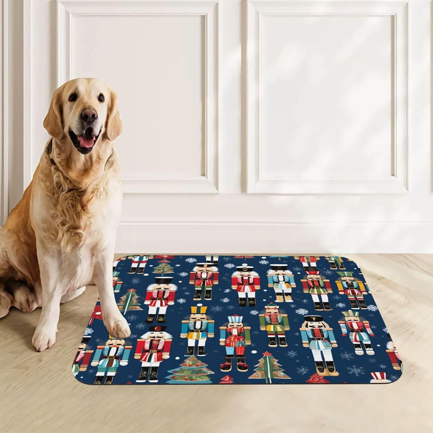 Dog Food Mat for Floors Absorbent, Cat Mat for Food and Water, Women's Nutcracker Ballet, Non-Slip Leather Pet Feeding Mats, Waterproof Dog Cat Food Mats, Quick-Dry Diner Placemat for Bowls