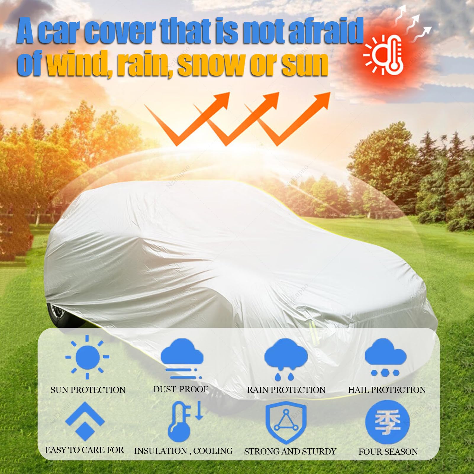Funda AutomáTica para Coche, Impermeable, para Exteriores, para Todo Tipo De Clima, con Control Remoto Inteligente, EléCtrica, para Invierno, Lluvia, Sol, SUV Y SedáN