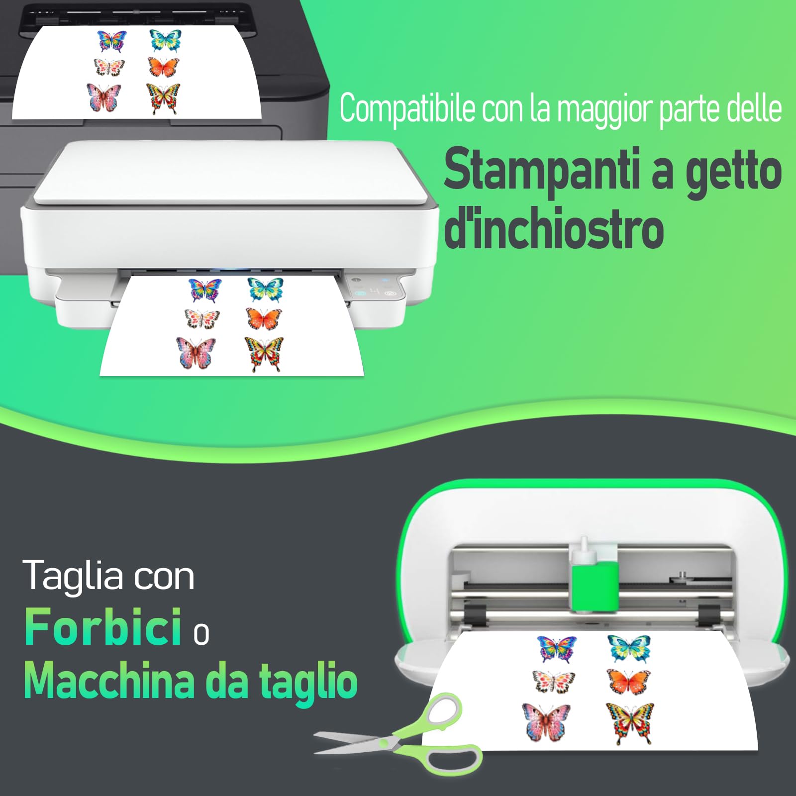 Carta adesiva vinile trasparente A4 297x210mm per stampante a getto d'inchiostro