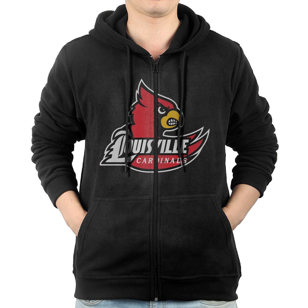 Fashion Hoodies For Mens Louisville Cardinals Logo Sweatshirts Zip-Up