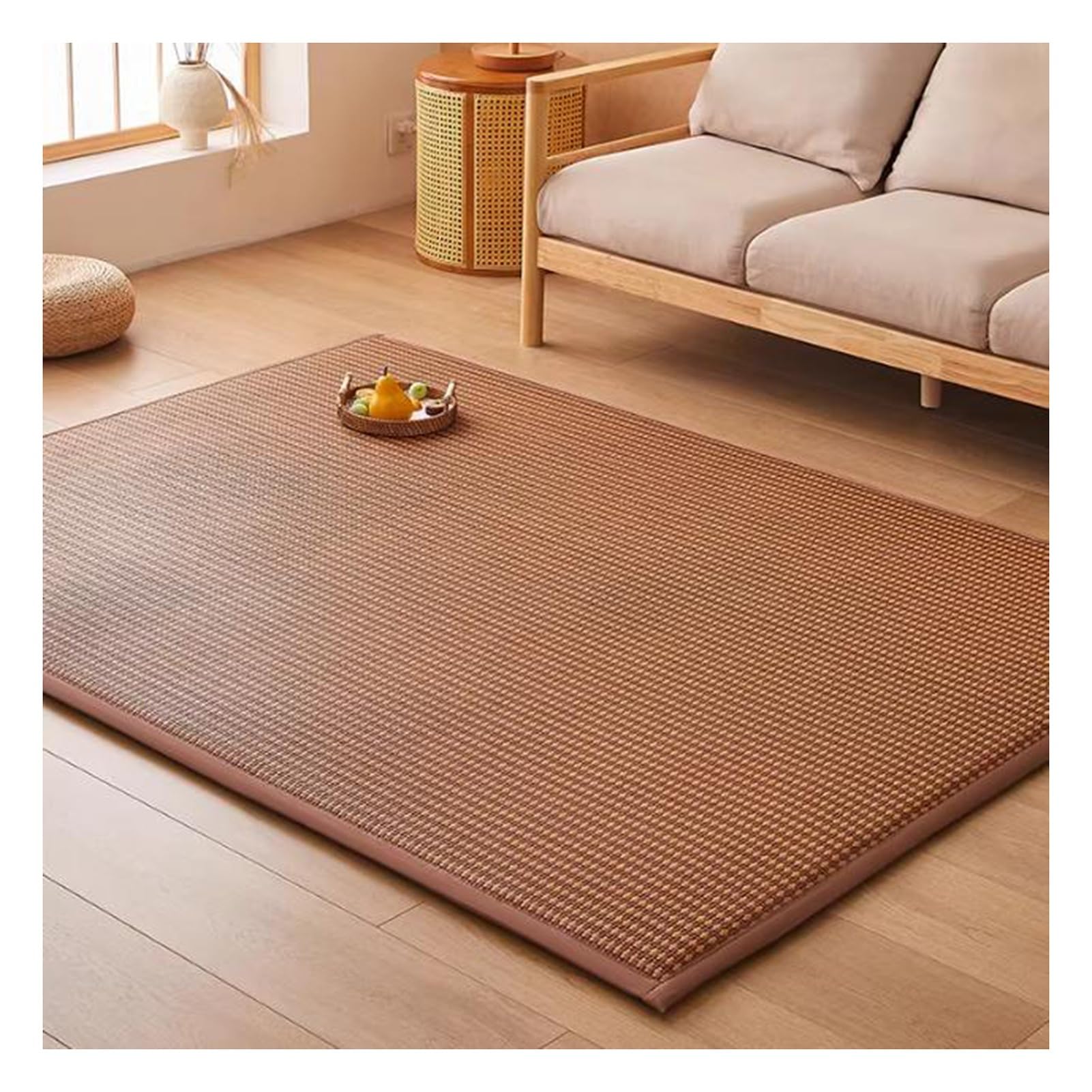 Tatami Tapis de sol d'été antidérapant respirant Tapis de couchage traditionnel japonais pour salon, chambre à coucher, ramper et jouer