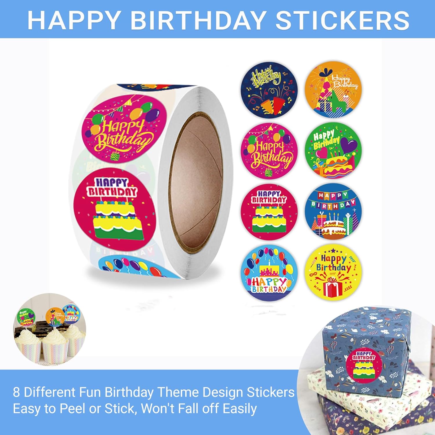 20 Yards Happy Birthday Ribbon,1" Gift Wrapping Ribbon Crafts Party Decoration, Colorful Happy Birthday Themed Ribbons for Cake Bouquet Gift Wrapping Bow Making Birthdays Decoration - Image 6