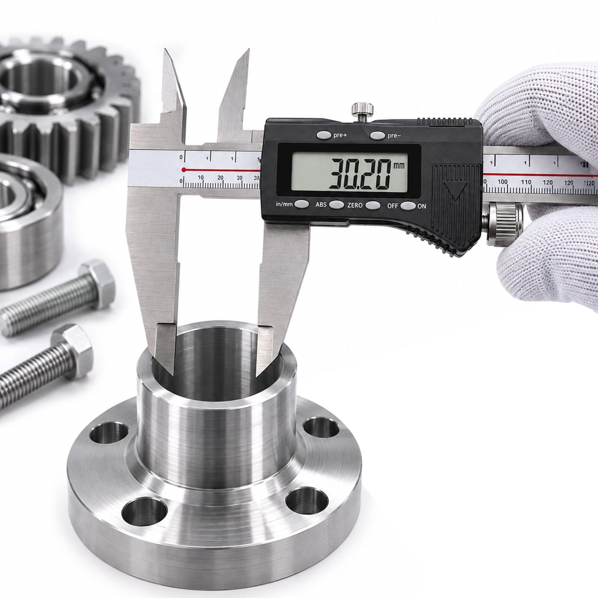 Calibre digital acero inoxidable, micrómetro electrónico con LCD grande