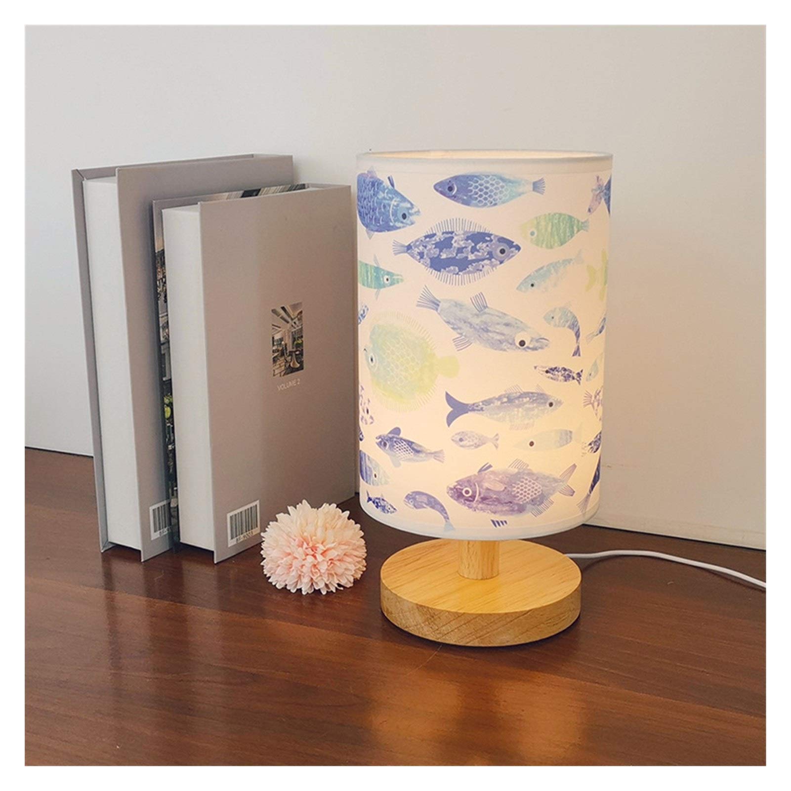 Lampa stołowa LED FXJ Nordic Wood do sypialni, lampka nocna