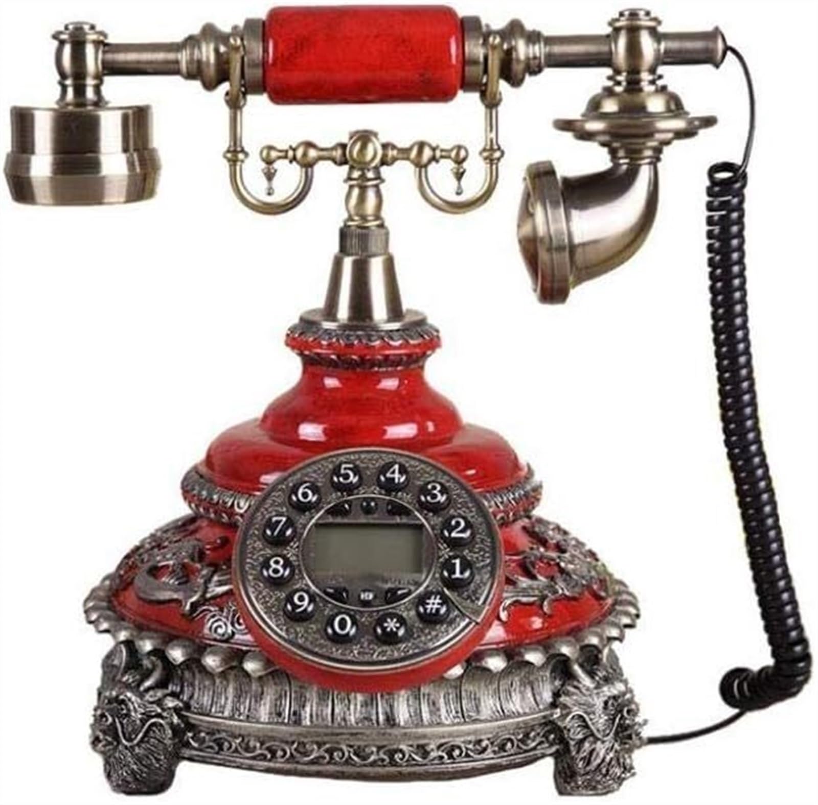 Téléphone fixe rétro rouge, le cadeau vintage idéal pour une décoration de maison originale