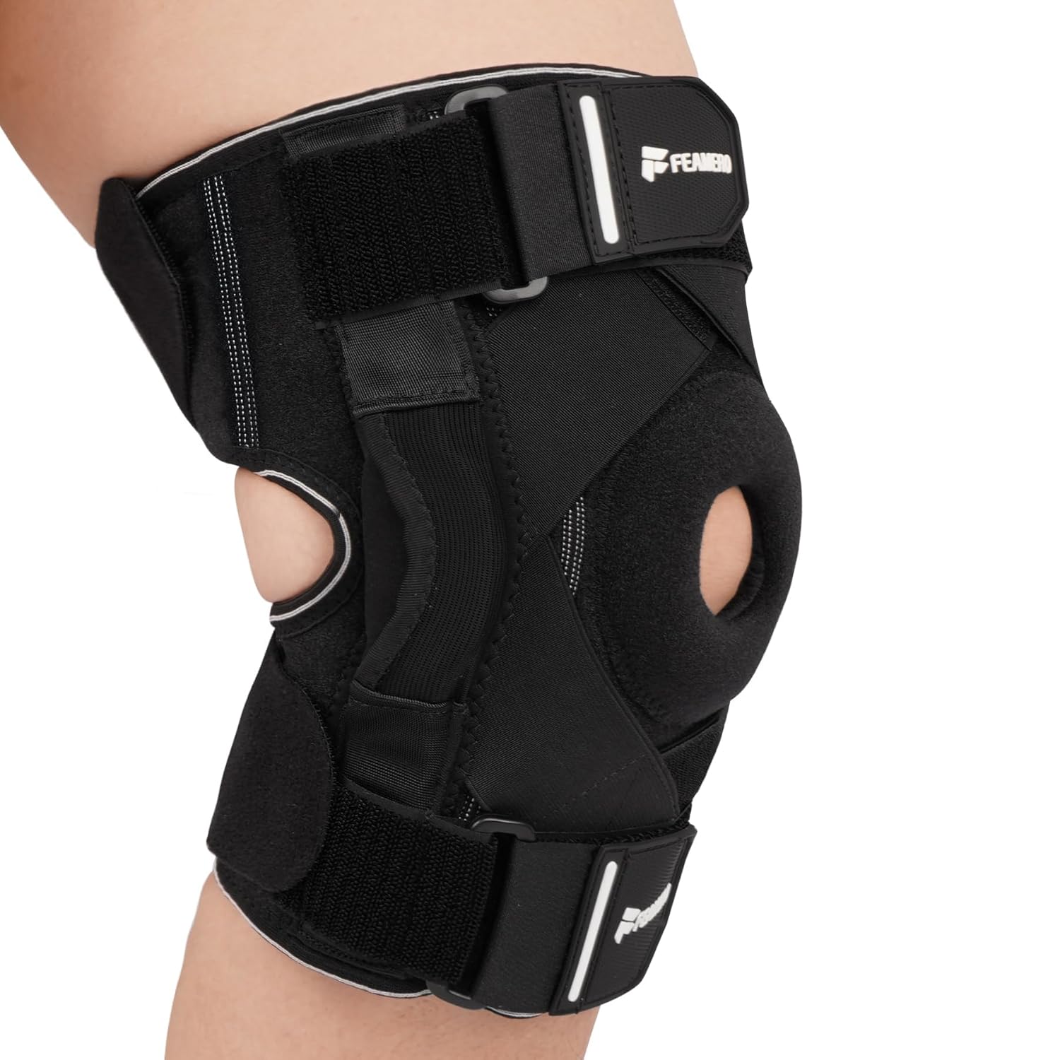 Plus Size Knee Brace for Knee Pain, with Hinges & Cross Compression Straps for Meniscus Tear, Arthritis, Joint Support Adjustable for Men & Women, Obese People (3XL/4XL)