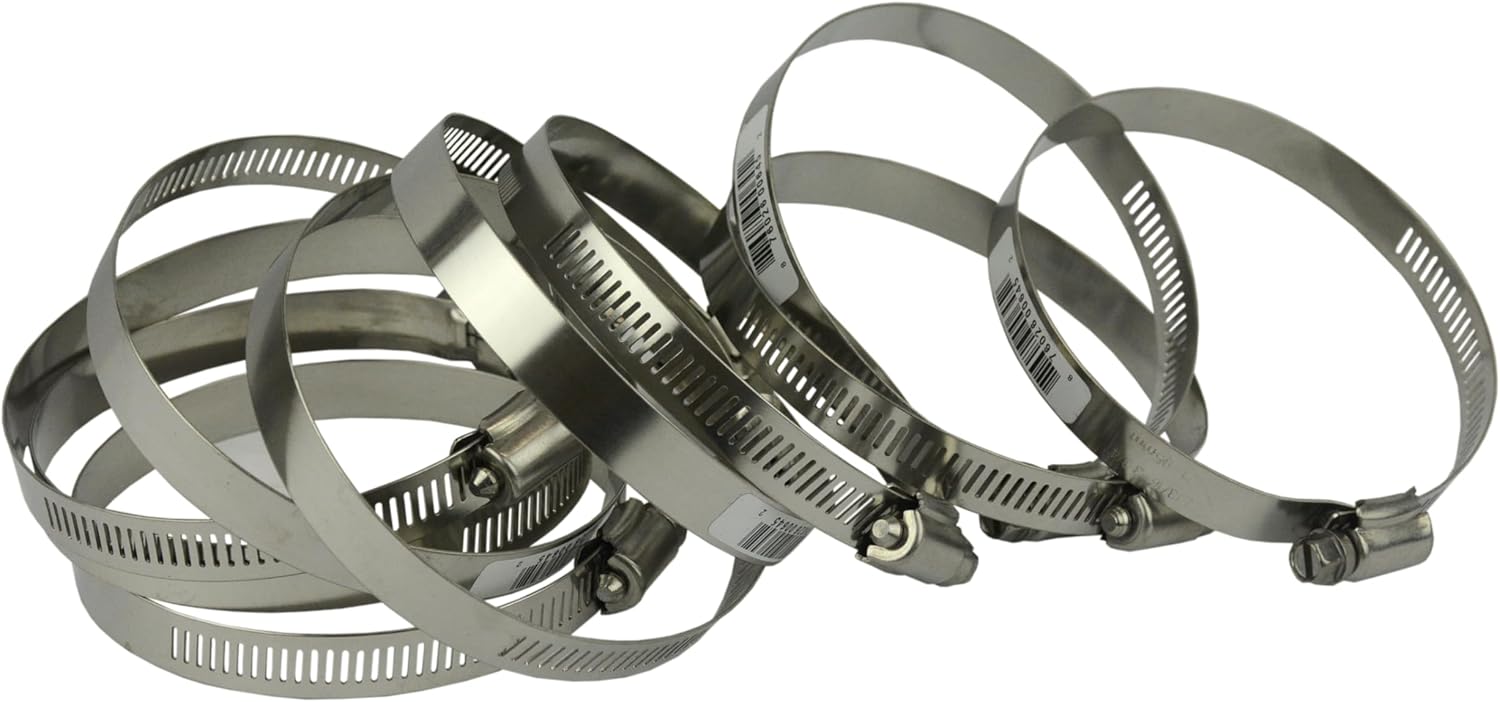 Pro Tie 33018-30 SAE Size 72 Range 4-1/16" To 5" Regular Duty All Stainless Hose Clamp, 30 Pack,