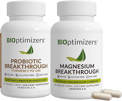 BiOptimizers - Paquete de suplementos P3-OM (60 cápsulas) y Magnesium Breakthrough 4.0 (60 cápsulas)