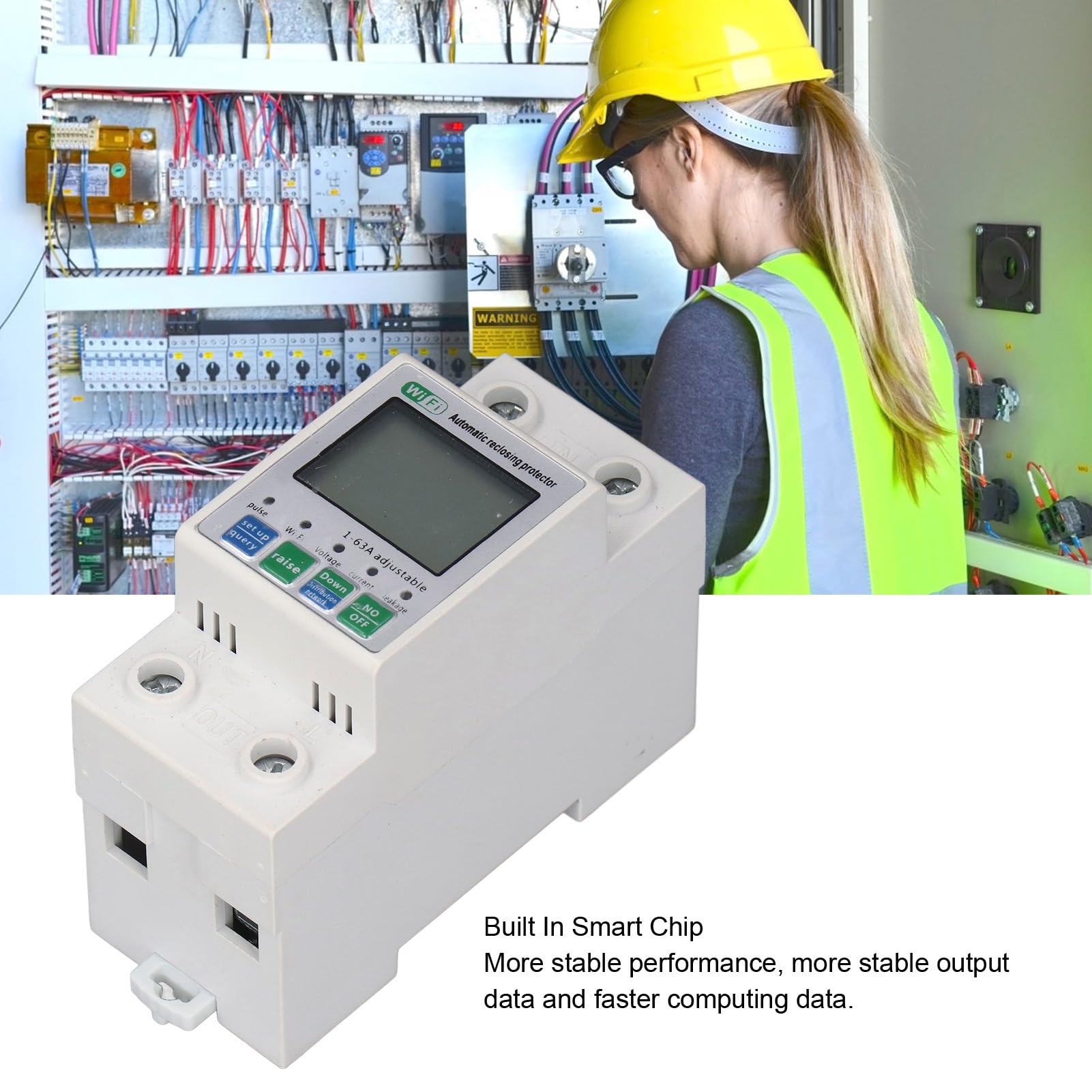 Monitor di Energia Intelligente WiFi, Misuratore di Potenza con Controllo Remoto con Avvisi Intelligenti, Misuratore di Potenza WiFi con Display Digitale Intelligente per il