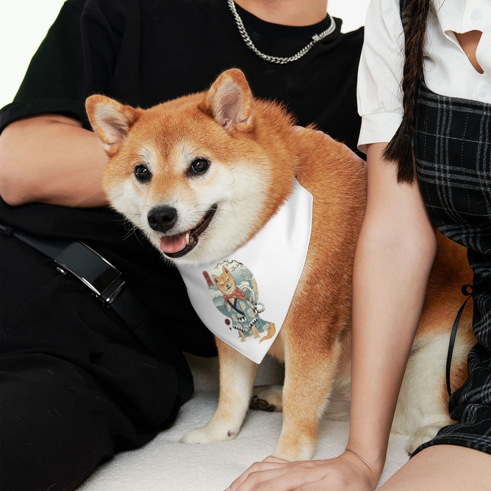 Amazon | ペットバンダナ 柴犬 和柄 和風 波 犬猫用バンダナ 三角