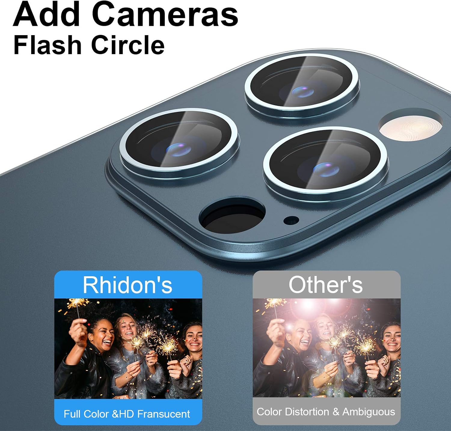 BMINEN For iPhone 12 Pro Max Camera Lens Protector Tempered Glass, Case Friendly HD Clear 9H Hardness Anti-Scratch Easy Installation Metal Camera Lens Screen Protector For iPhone 12 Pro Max 6.7“