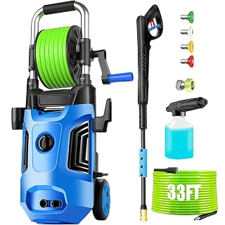 Electric Pressure Washer 4800 PSI 4.0 GPM Power Washers Electric Powered with with 33ft Pressure Hose, 4 Nozzle and Foam Cannon, Powerwashers for Home, Cars, Patio, Blue - Amazon product rated Grade A
