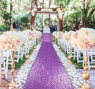 DUOBAO Aisle Runner for Wedding 15FTx2FT Sequin Aisle-Runner Indoor Outdoor Ceremonies Decor Lavender Carpet Runners Rugs Church Runner Wedding Walkway