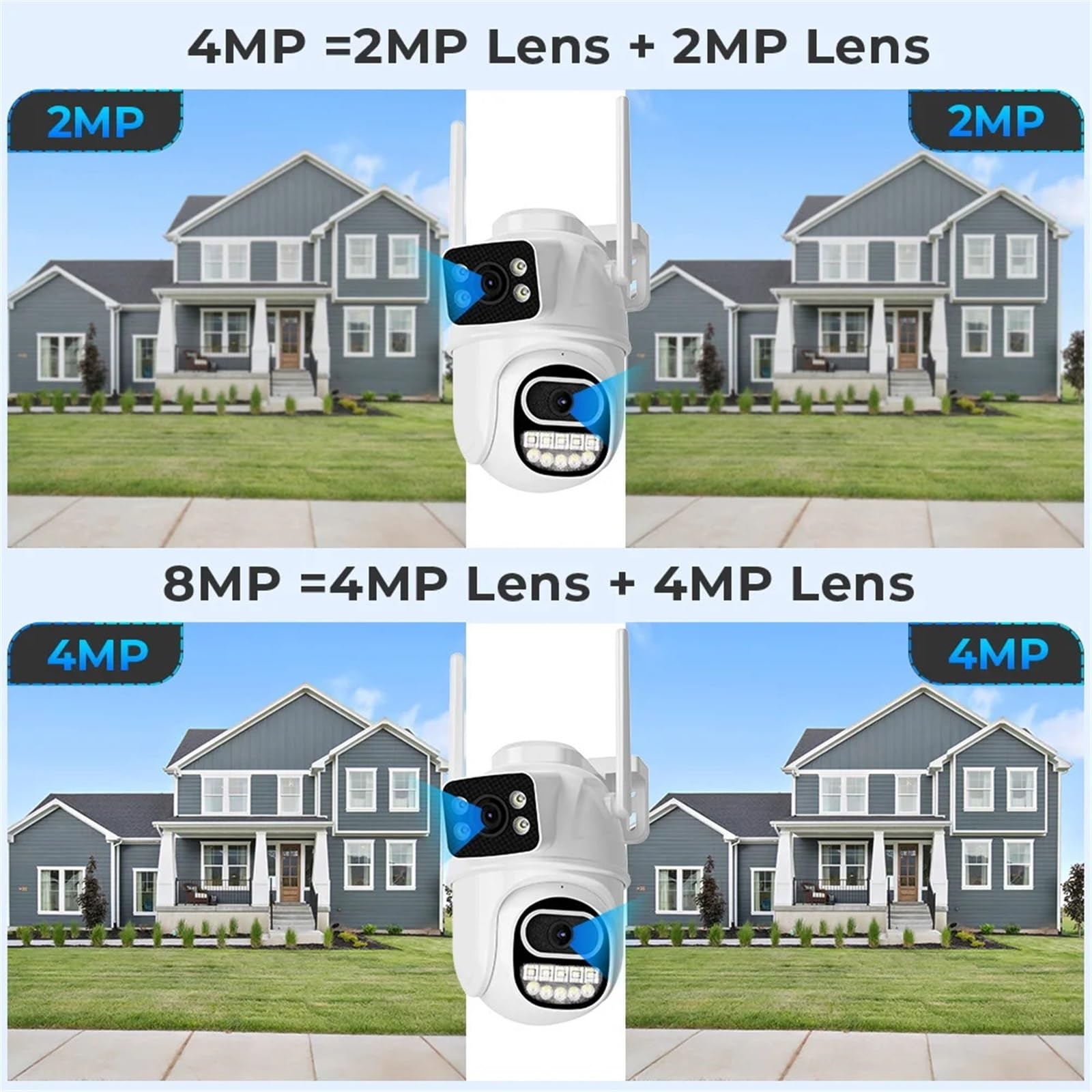 Kamera IP WIFI 6 MP, podwójny obiektyw, podwójny ekran, kamera do monitoringu zewnętrznego PTZ, wykrywanie osób, noktowizor, ochrona bezpieczeństwa(6MP PTZ WIFI Camera)