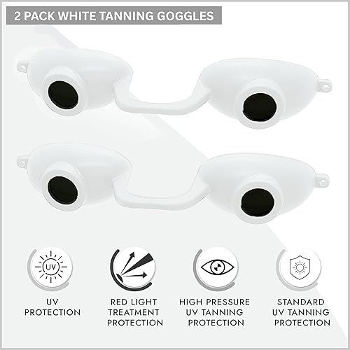 Vista 34 de Super Sunnies Flex UV Protección ocular, gafas de bronceado compatibles con la FDA, gafas de terapia de luz roja, paquete de 2 Rosado