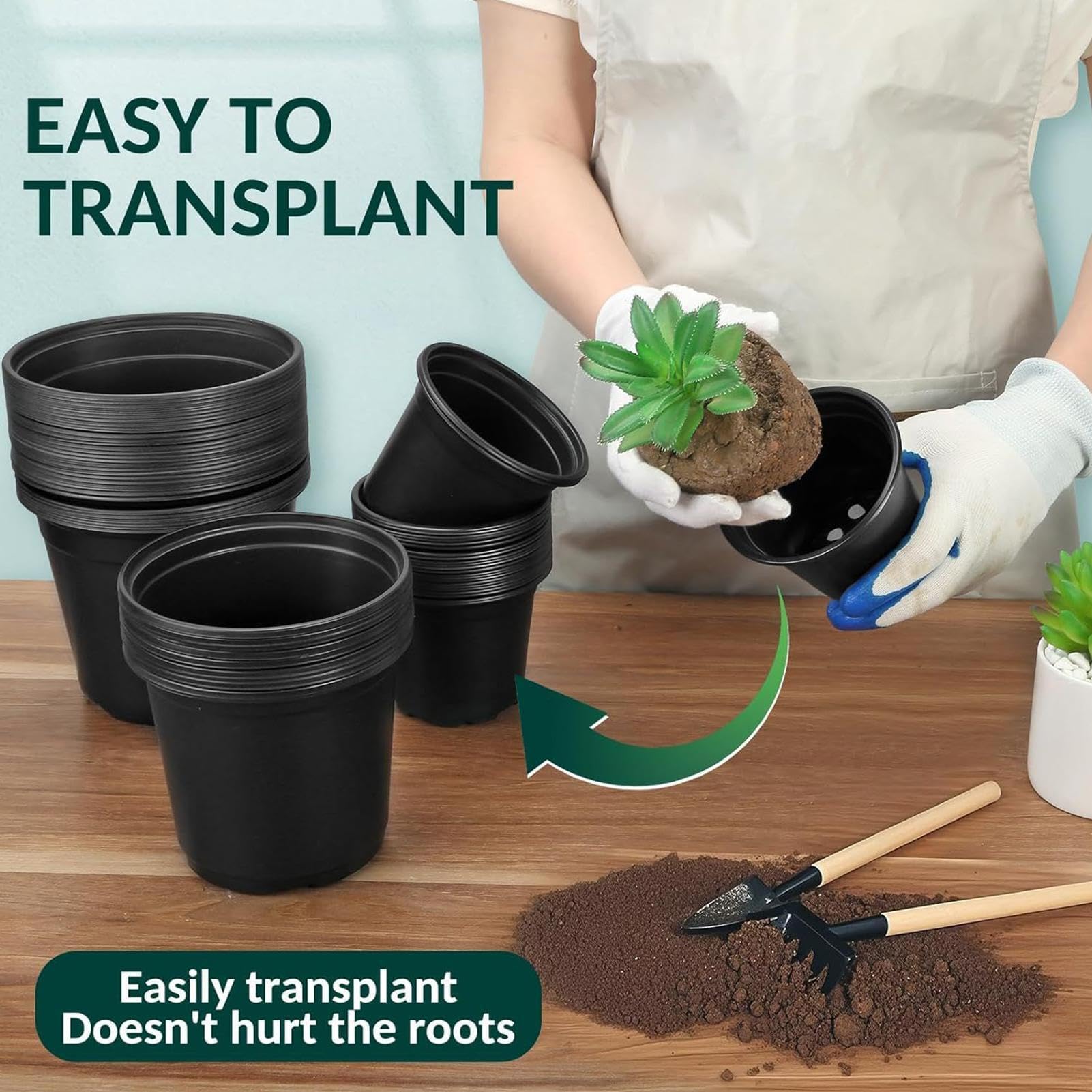 Pots de pépinière pour plantes – Pot de drainage pour contrôle des racines – Idéal pour les carottes, concombres, poivrons dans le balcon, la cour, le jardin, la serre